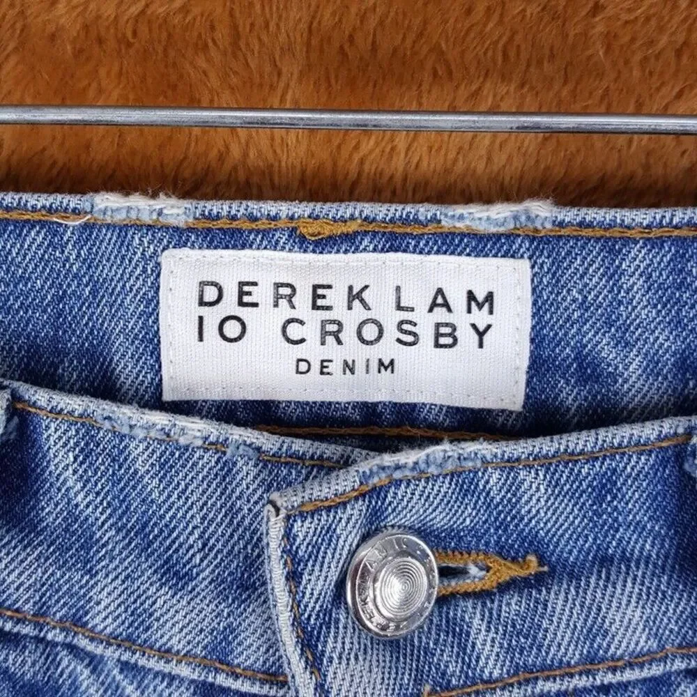 DEREK LAM 10 CROSBY Jeans Womens Size 25 Light Wash Straight High Rise LOU
